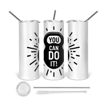 You can do it, 360 Eco friendly stainless steel tumbler 600ml, with metal straw & cleaning brush
