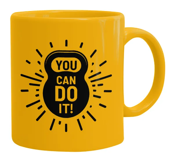 You can do it — Ceramic coffee mug yellow, 330ml