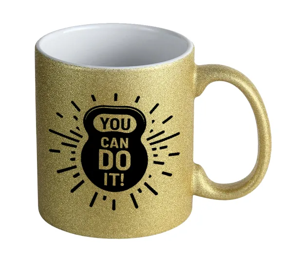 You can do it — Κούπα Χρυσή Glitter που γυαλίζει, κεραμική, 330ml