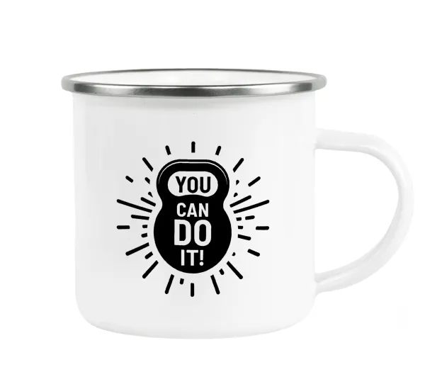 You can do it — Metallic enamel cup white 360ml