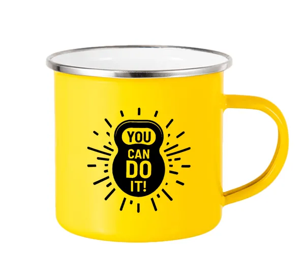 You can do it — Κούπα Μεταλλική εμαγιέ Κίτρινη 360ml