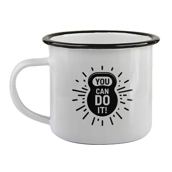 You can do it — Κούπα εμαγιέ με μαύρο χείλος 360ml