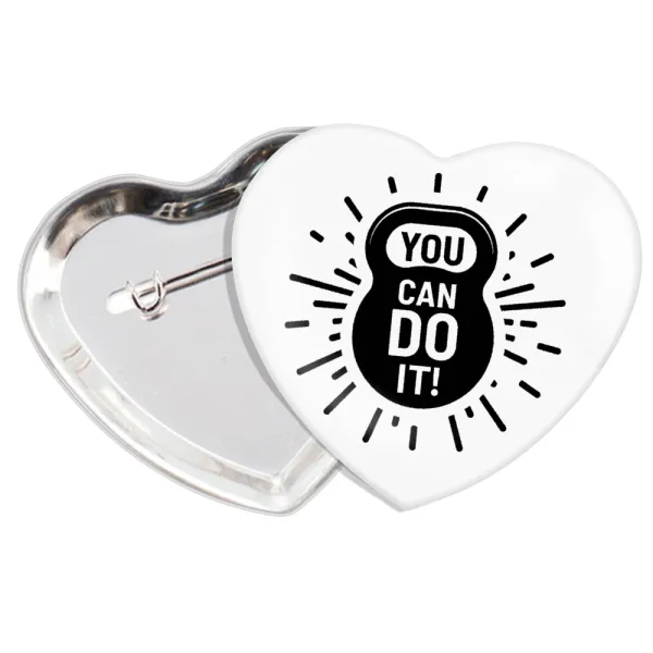You can do it — Heart pin badge (57x52mm)