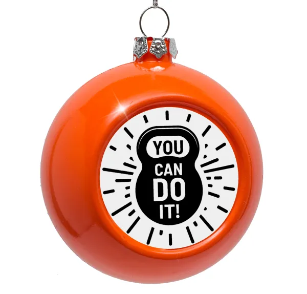You can do it — Στολίδι Χριστουγεννιάτικη μπάλα δένδρου Πορτοκαλί 8cm