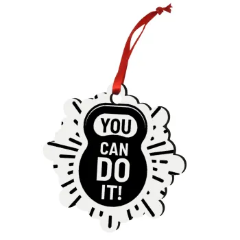 You can do it, Στολίδι Χριστουγεννιάτικο στολίδι snowflake ξύλινο 7.5cm
