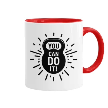 You can do it, Mug colored red, ceramic, 330ml