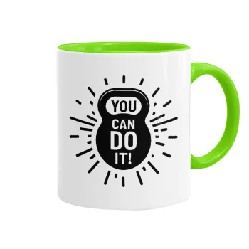 You can do it, Mug colored light green, ceramic, 330ml