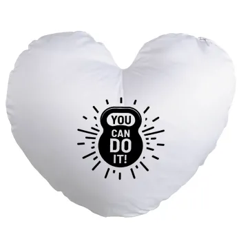 You can do it, Μαξιλάρι καναπέ καρδιά 40x40cm περιέχεται το  γέμισμα