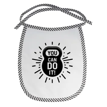 You can do it, Σαλιάρα μωρού αλέκιαστη με κορδόνι Μαύρη