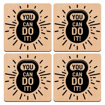 You can do it, ΣΕΤ x4 Σουβέρ ξύλινα τετράγωνα plywood (9cm)