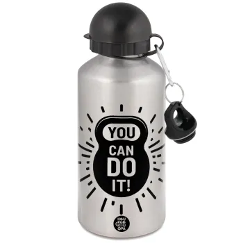 You can do it, Metallic water jug, Silver, aluminum 500ml