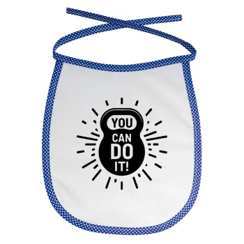 You can do it, Σαλιάρα μωρού αλέκιαστη με κορδόνι Μπλε