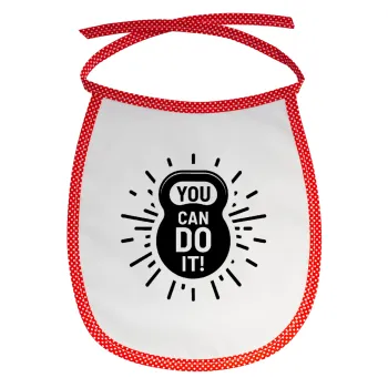 You can do it, Σαλιάρα μωρού αλέκιαστη με κορδόνι Κόκκινη