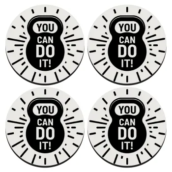 You can do it, ΣΕΤ 4 Σουβέρ ξύλινα στρογγυλά (9cm)