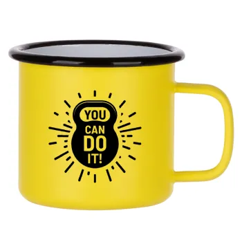 You can do it, Κούπα Μεταλλική εμαγιέ ΜΑΤ Κίτρινη 360ml