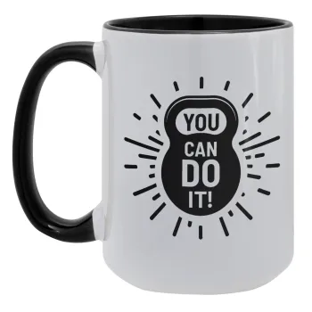 You can do it, Κούπα Mega 15oz, κεραμική Μαύρη, 450ml