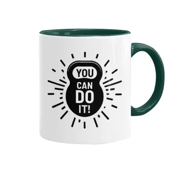 You can do it, Mug colored green, ceramic, 330ml