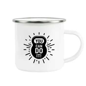 You can do it, Metallic enamel cup white 360ml