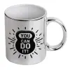 Mug ceramic, silver mirror, 330ml