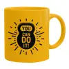 Ceramic coffee mug yellow, 330ml
