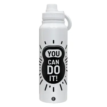 You can do it, Θερμός 1L Ανοξείδωτο με Βάση Κινητού & Διπλά Τοιχώματα