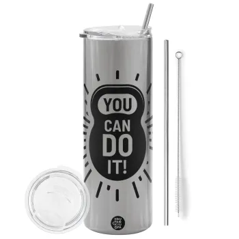 You can do it, Tumbler stainless steel Silver 600ml, with metal straw & cleaning brush