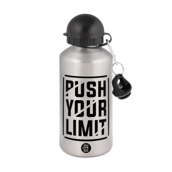 Push your limit, Metallic water jug, Silver, aluminum 500ml
