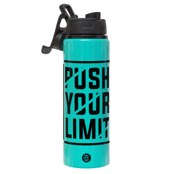 Push your limit, Metallic water bottle with safety lid, 850ml aluminum