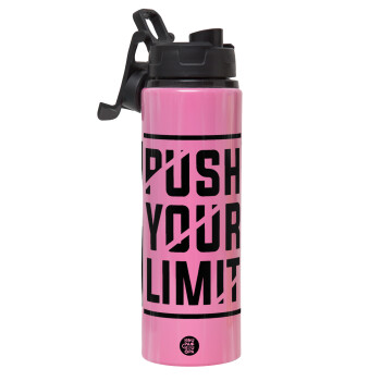 Push your limit, Metallic water bottle with safety lid, 850ml aluminum
