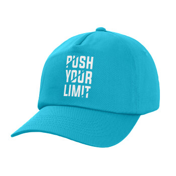Push your limit, Καπέλο Baseball, 100% Βαμβακερό, Low profile, Γαλάζιο