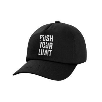 Push your limit, Καπέλο Baseball, 100% Βαμβακερό, Low profile, Μαύρο