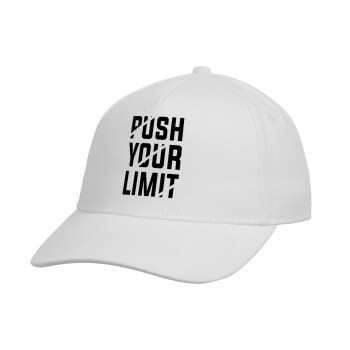 Push your limit, Καπέλο Ενηλίκων Baseball, Drill, Λευκό (100% ΒΑΜΒΑΚΕΡΟ, ΕΝΗΛΙΚΩΝ, UNISEX, ONE SIZE)