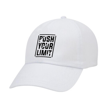 Push your limit, Καπέλο Baseball Λευκό (5-φύλλο, unisex)