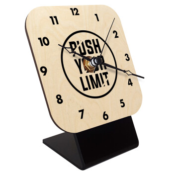 Push your limit, Quartz Table clock in natural wood (10cm)
