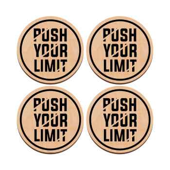 Push your limit, ΣΕΤ x4 Σουβέρ ξύλινα στρογγυλά plywood (9cm)