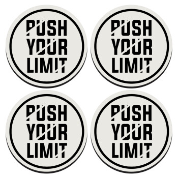 Push your limit, SET of 4 round wooden coasters (9cm)