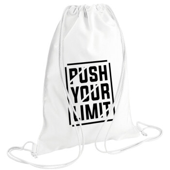 Push your limit, Τσάντα πλάτης πουγκί GYMBAG λευκή (28x40cm)