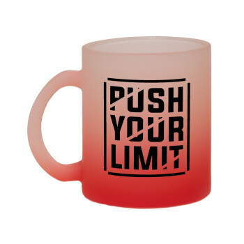 Push your limit, Κούπα γυάλινη δίχρωμη με βάση το κόκκινο ματ, 330ml