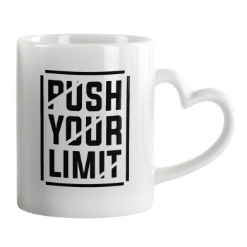 Push your limit, Mug heart handle, ceramic, 330ml