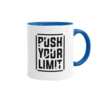 Push your limit, Mug colored blue, ceramic, 330ml
