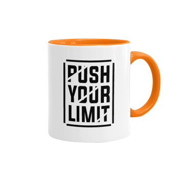 Push your limit, Mug colored orange, ceramic, 330ml