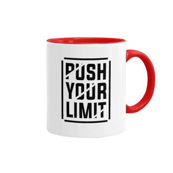 Push your limit, Mug colored red, ceramic, 330ml