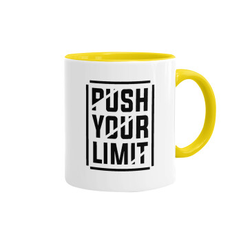 Push your limit, Κούπα χρωματιστή κίτρινη, κεραμική, 330ml