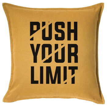Push your limit, Μαξιλάρι καναπέ Κίτρινο 100% βαμβάκι, περιέχεται το γέμισμα (50x50cm)