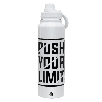 Push your limit, 1L Stainless Steel Thermal Bottle with Phone Holder & Double Wall Insulation