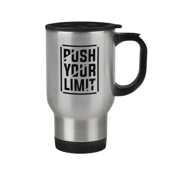 Push your limit, Stainless steel travel mug with lid, double wall 450ml