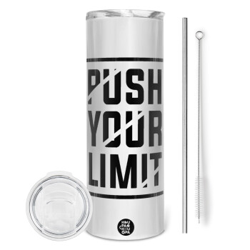 Push your limit, Tumbler stainless steel 600ml, with metal straw & cleaning brush