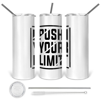 Push your limit, 360 Eco friendly stainless steel tumbler 600ml, with metal straw & cleaning brush
