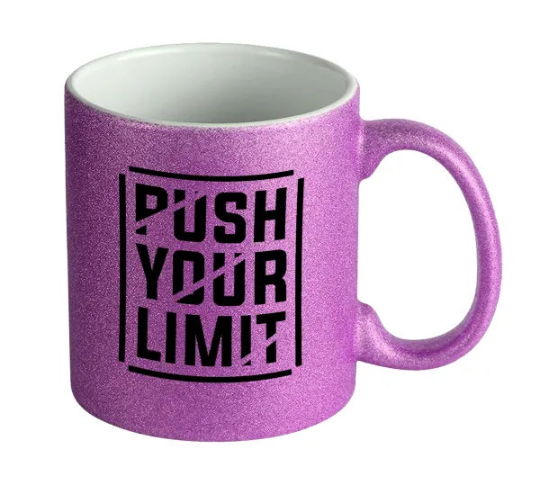 Push your limit — Κούπα Μωβ Glitter που γυαλίζει, κεραμική, 330ml
