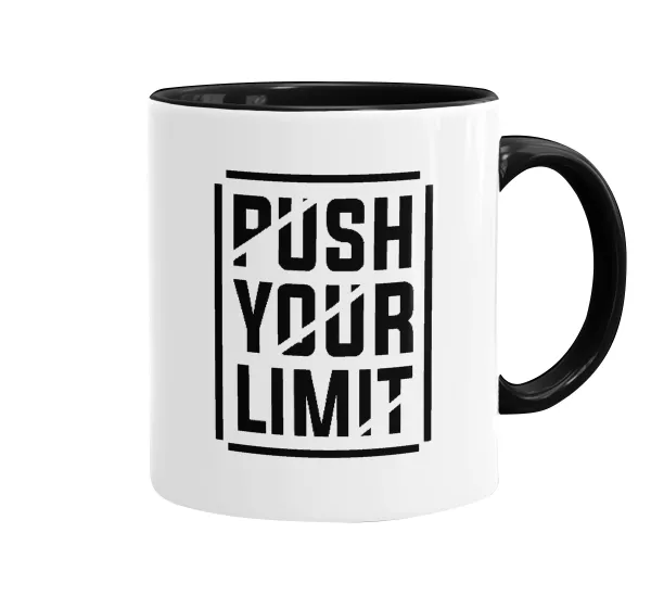 Push your limit — Κούπα χρωματιστή μαύρη, κεραμική, 330ml